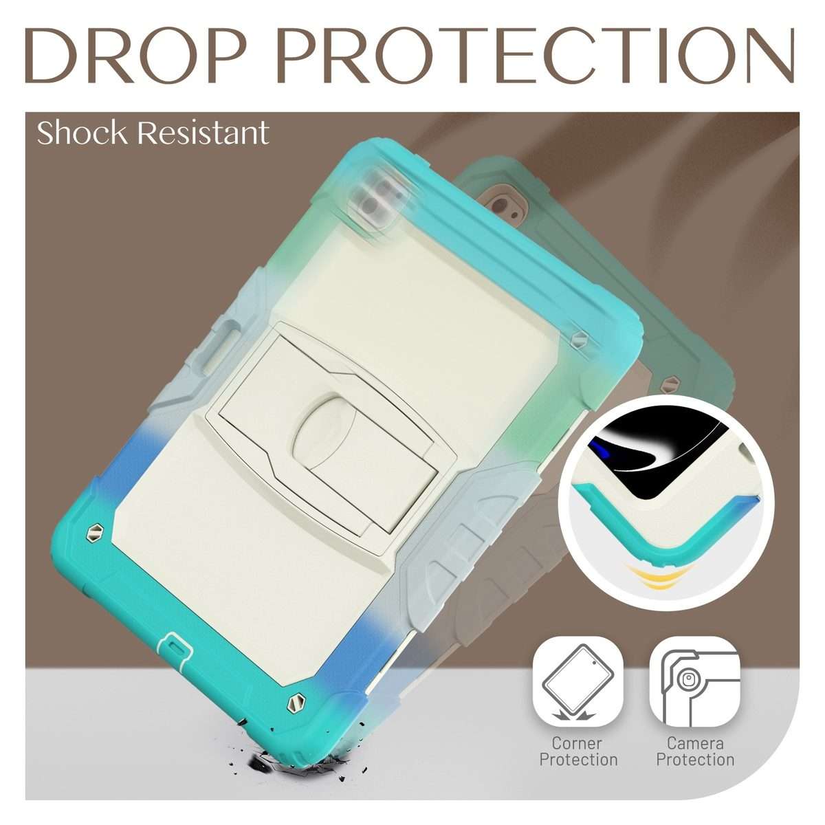 For iPad Pro 13 2025 / 2024 Silicone Hydric PC Tablet Case with Should ... (Camouflage Light Blue)