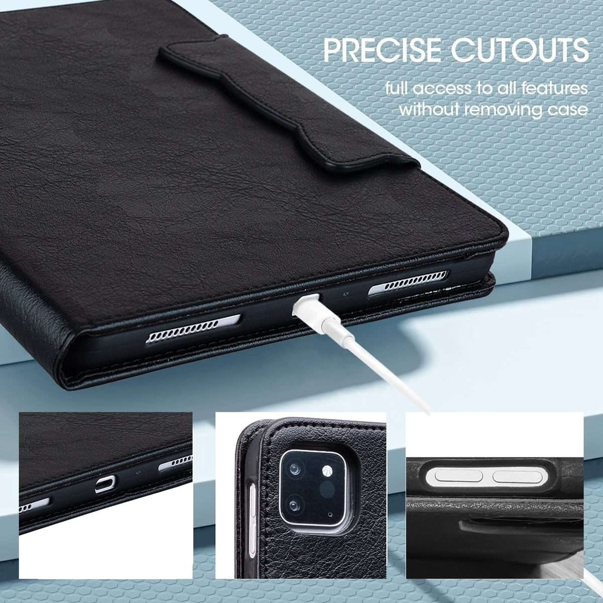 For iPad 10.5 2019 / 2017 / Air 3 Cat Buckle Leather Smart Tablet Case(Black)