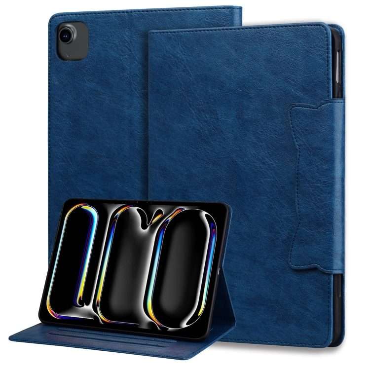 For iPad Pro 11 2022 / 2021 / 2020 / 2018 Cat Buckle Leather Smart Tablet Case(Royal Blue)