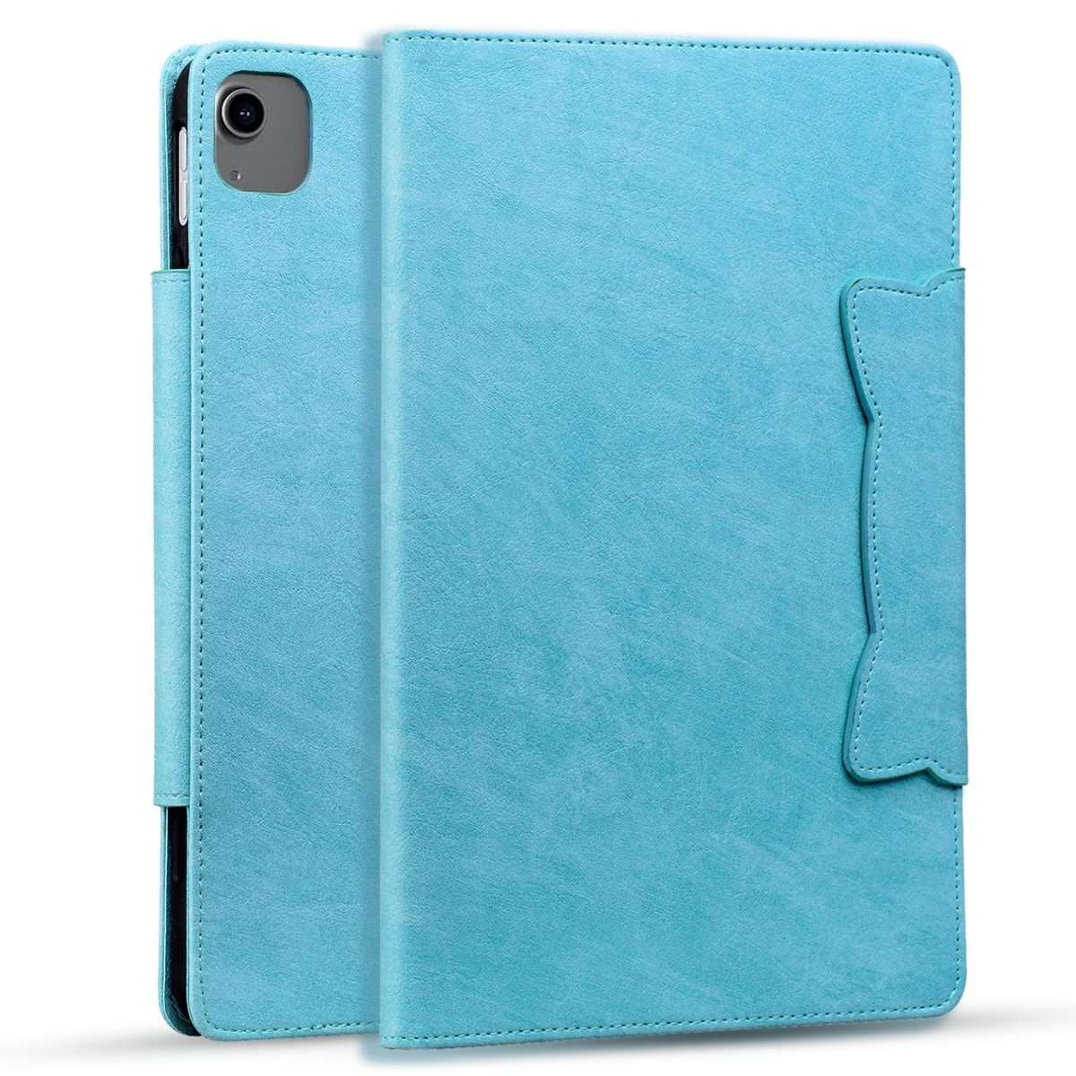 For iPad Pro 12.9 2022 / 2021 / 2020 / 2018 Cat Buckle Leather Smart Tablet Case(Sky Blue)
