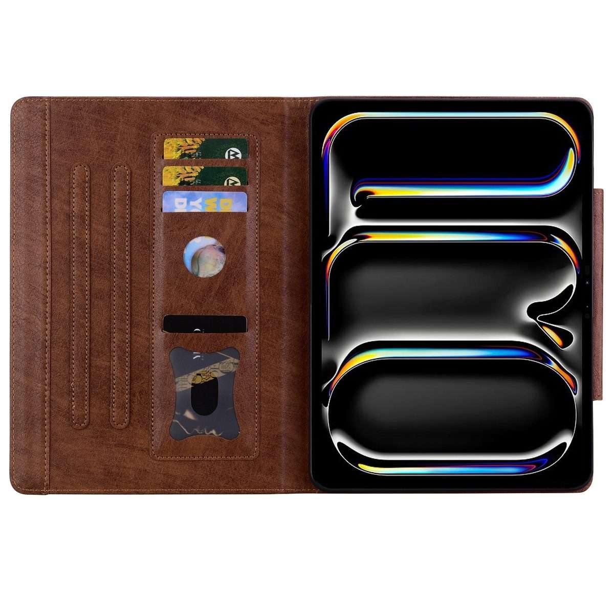 For iPad Pro 12.9 2022 / 2021 / 2020 / 2018 Cat Buckle Leather Smart Tablet Case(Brown)
