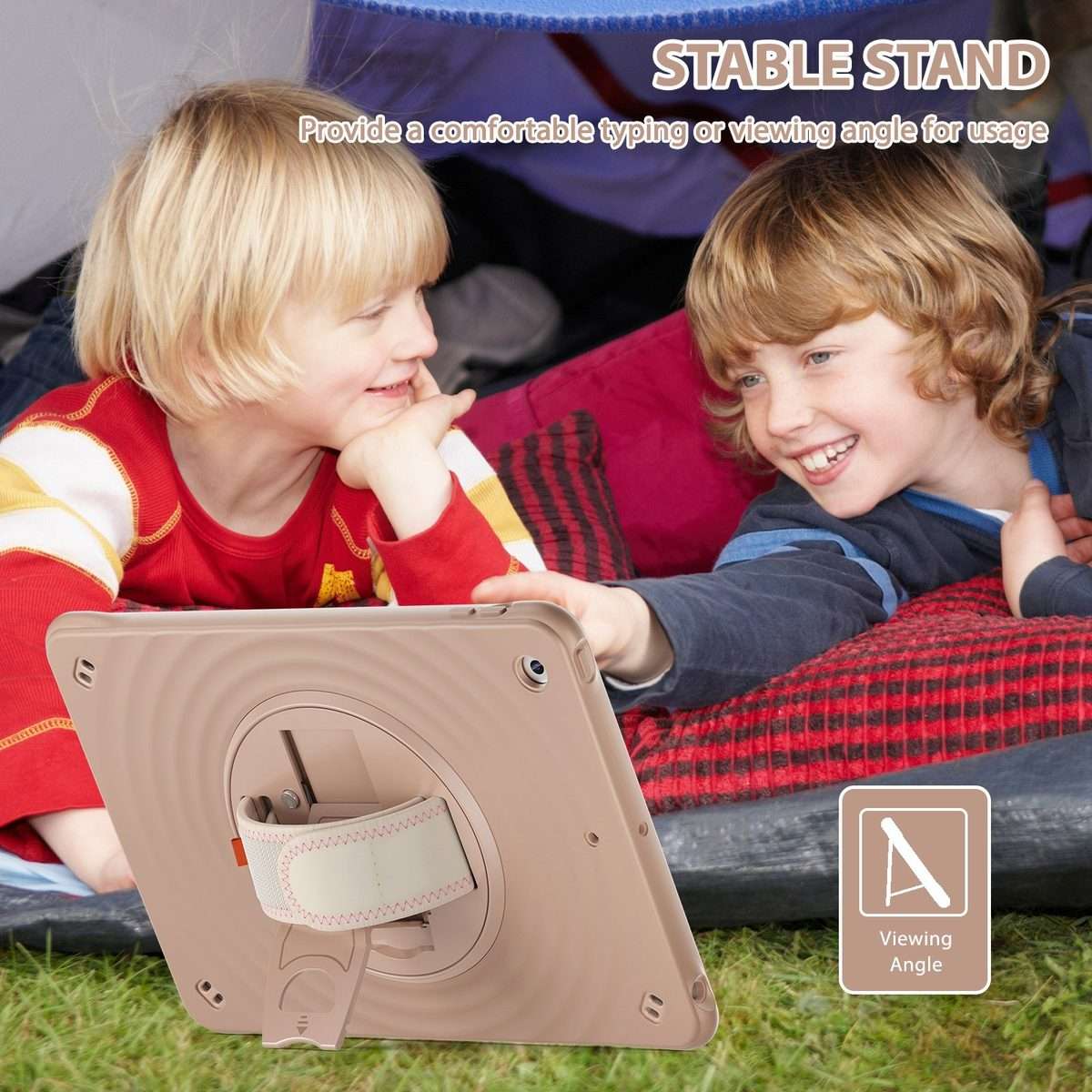For iPad 10.2 2021 / 2020 / 2019 Rotation Holder Silicone Hybrid PC Tablet Case(Light Coffee)