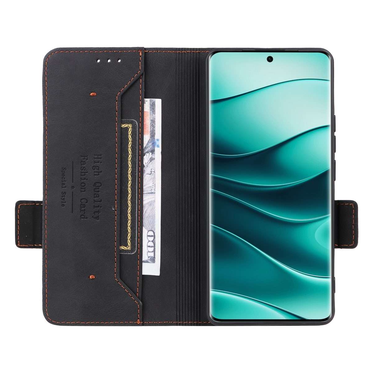 For Redmi Note 14 Pro / Note 14 Pro+ 5G Magnetic Clasp Leather Phone Case(Black)