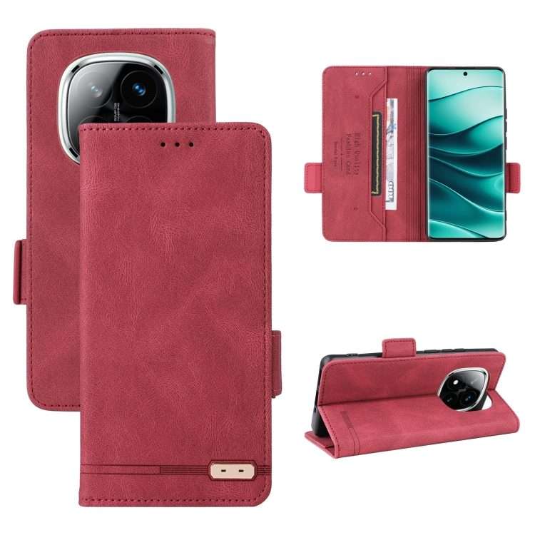 For Redmi Note 14 Pro / Note 14 Pro+ 5G Magnetic Clasp Leather Phone Case(Red)