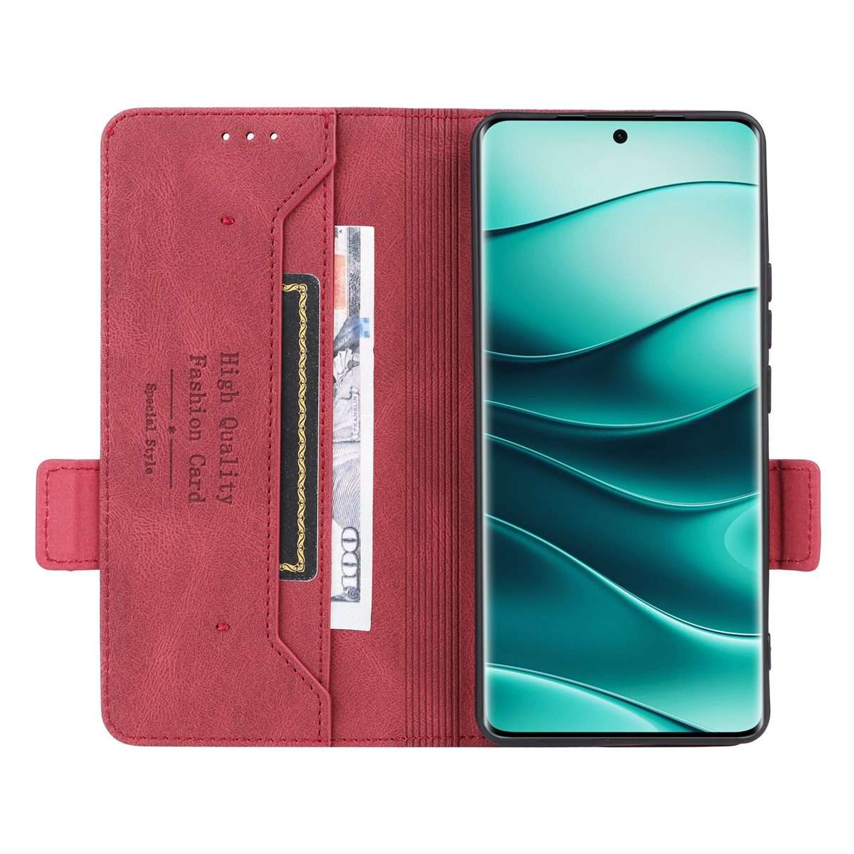 For Redmi Note 14 Pro / Note 14 Pro+ 5G Magnetic Clasp Leather Phone Case(Red)