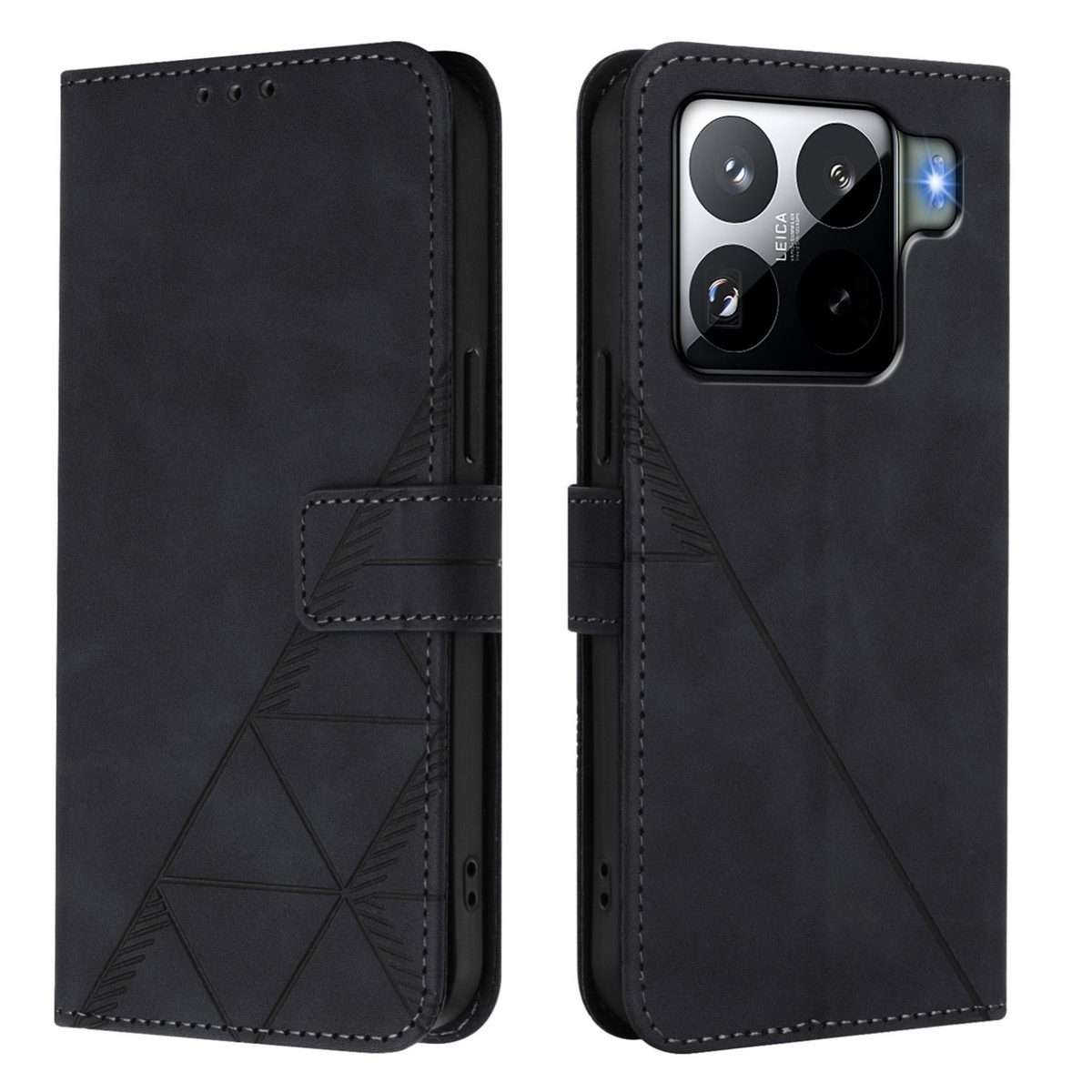 For Xiaomi 15S Pro Crossbody 3D Embossed Flip Leather Phone Case(Black)