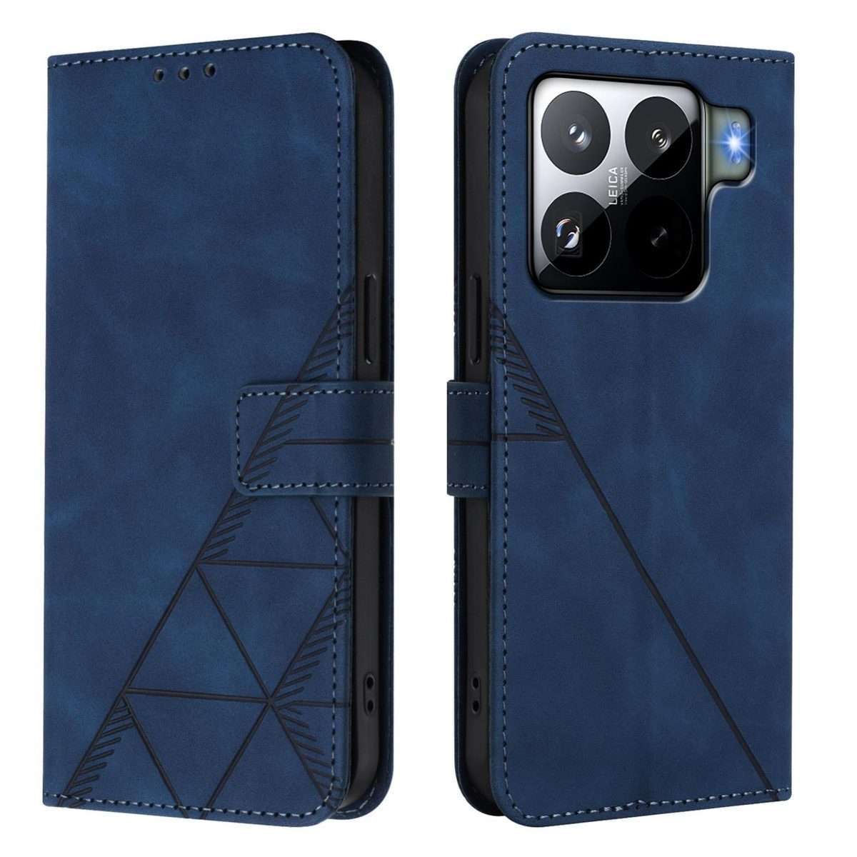 For Xiaomi 15S Pro Crossbody 3D Embossed Flip Leather Phone Case(Blue)