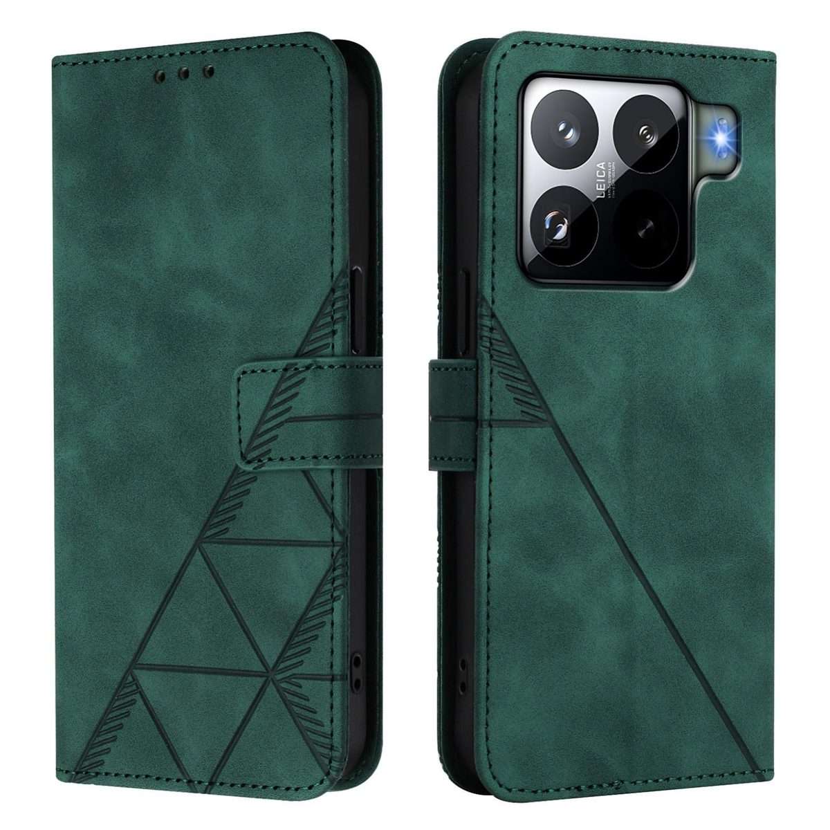 For Xiaomi 15S Pro Crossbody 3D Embossed Flip Leather Phone Case(Green)
