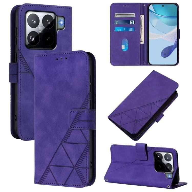 For Xiaomi 15S Pro Crossbody 3D Embossed Flip Leather Phone Case(Purple)