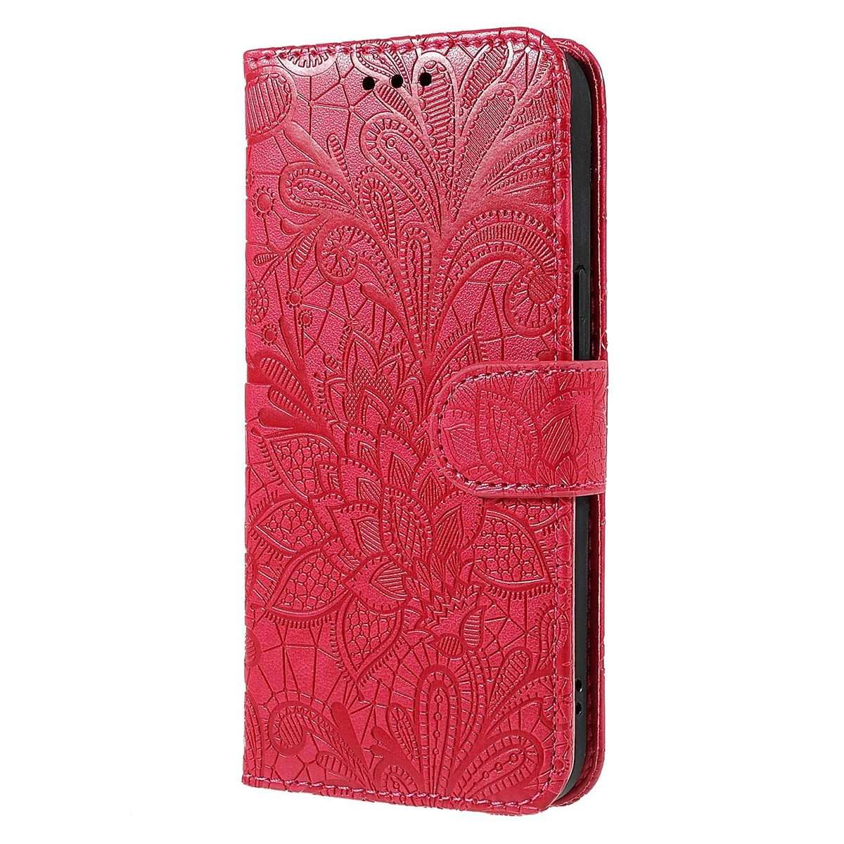For Xiaomi 15 Pro Lace Flower Embossing Flip Leather Phone Case(Red)