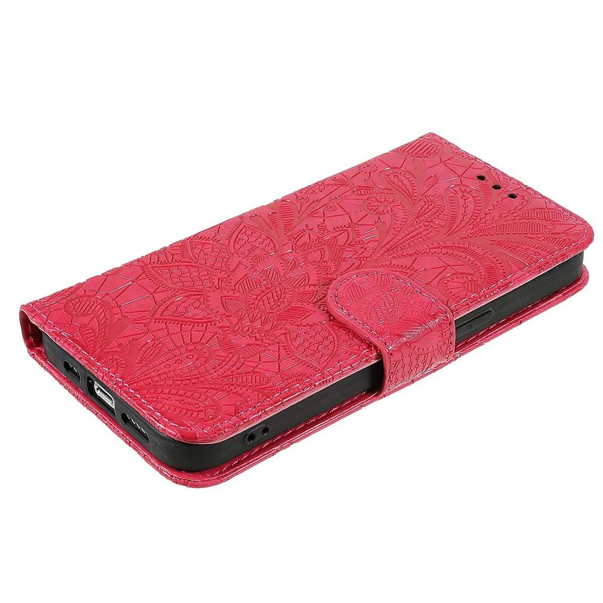For Xiaomi 15 Pro Lace Flower Embossing Flip Leather Phone Case(Red)