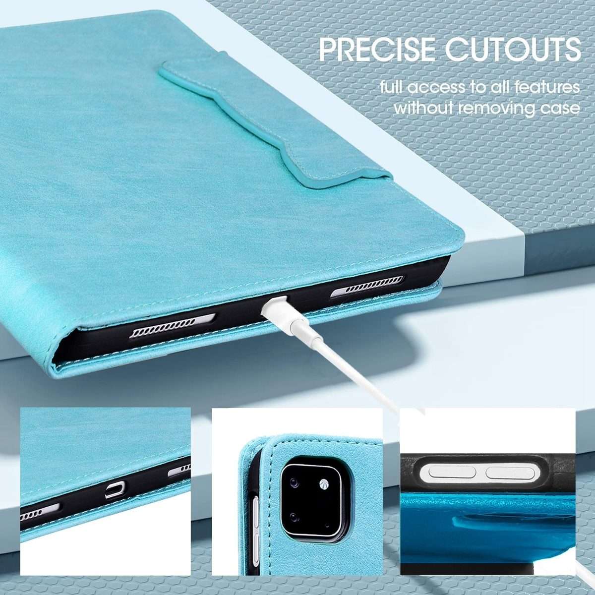 For Honor Pad X8a / X8b Cat Buckle Leather Tablet Case(Sky Blue)