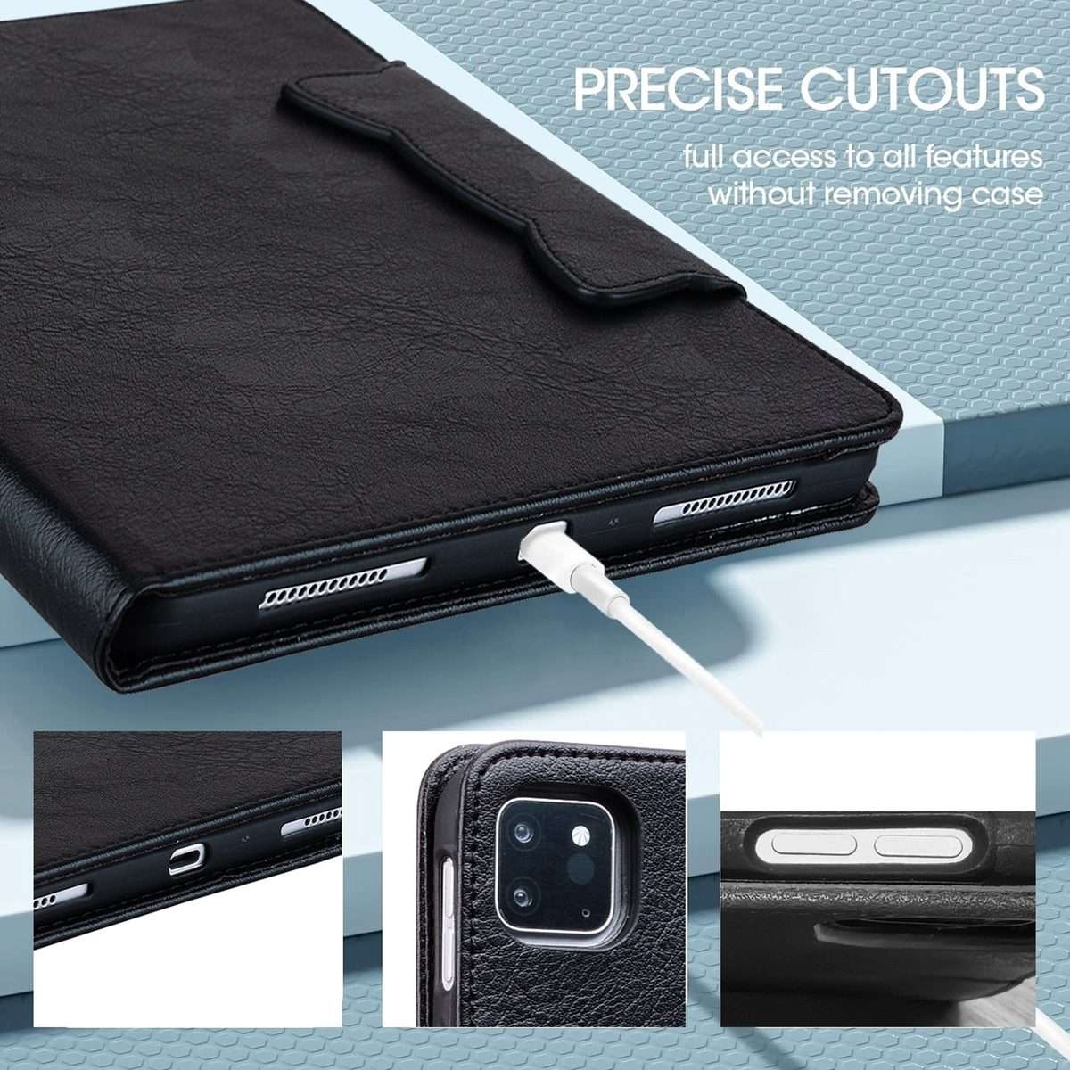 For Honor Pad X8a / X8b Cat Buckle Leather Tablet Case(Black)