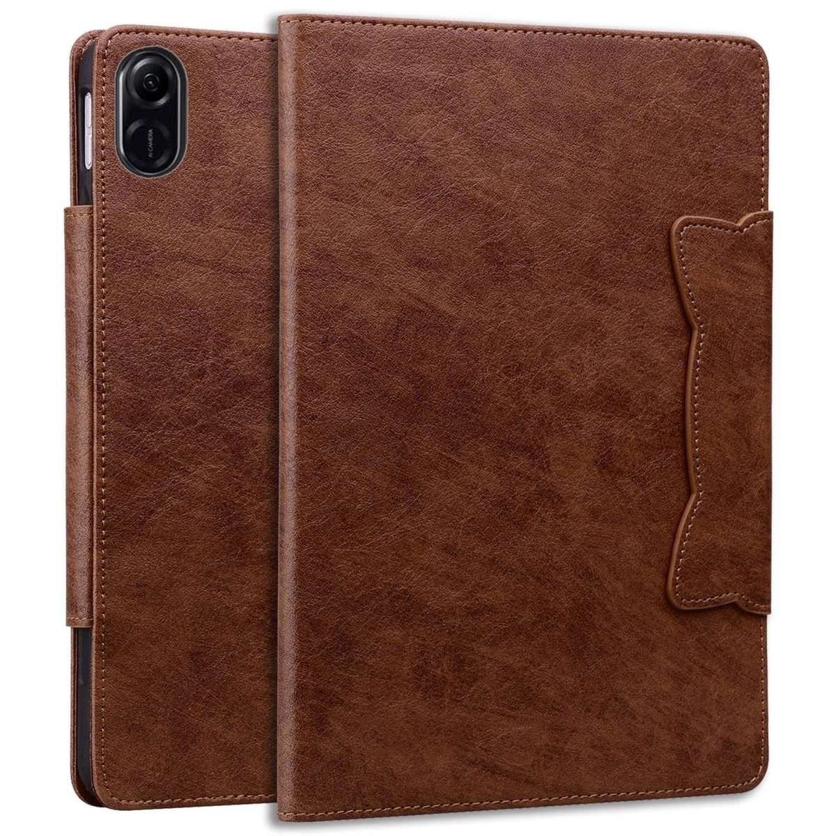 For Honor Pad X8a / X8b Cat Buckle Leather Tablet Case(Brown)