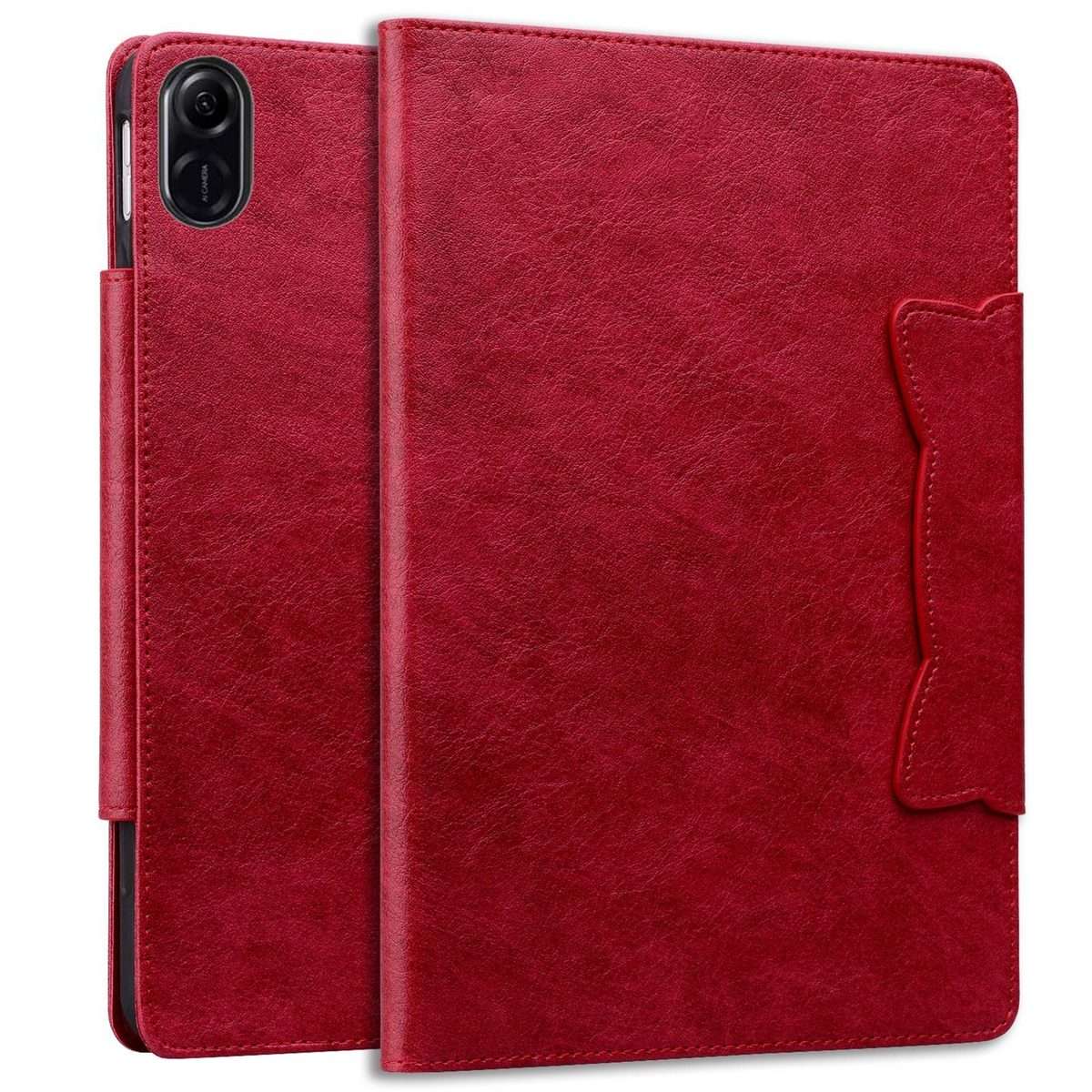 For Honor Pad X8a / X8b Cat Buckle Leather Tablet Case(Red)