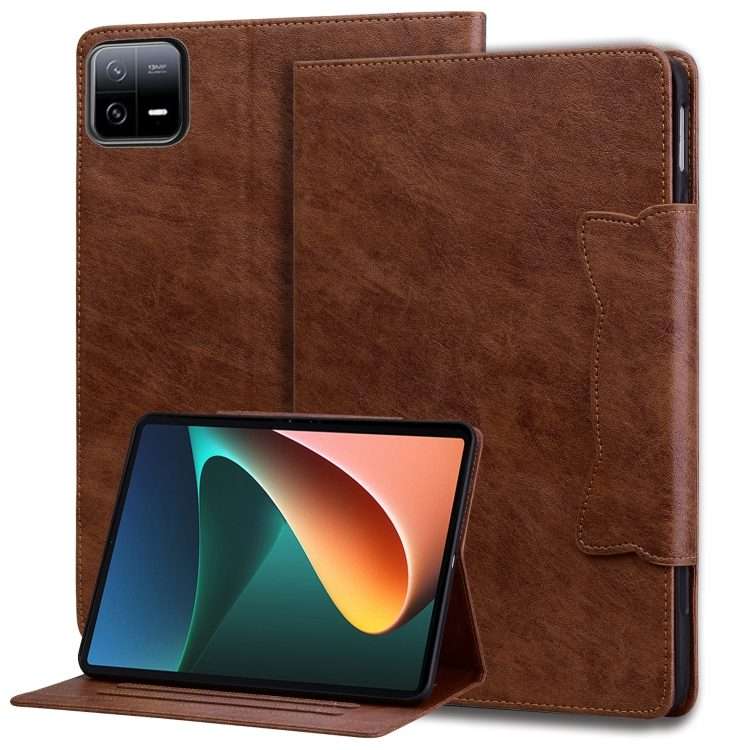 For Xiaomi Pad 8 / 8 Pro / 7 / 7 Pro Cat Buckle Leather Tablet Case(Brown)