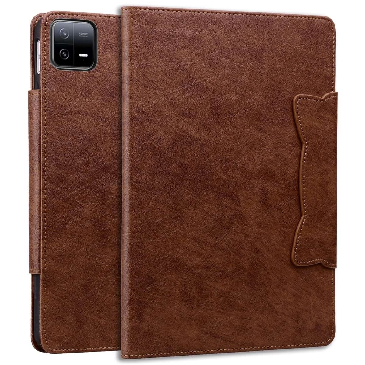 For Xiaomi Pad 8 / 8 Pro / 7 / 7 Pro Cat Buckle Leather Tablet Case(Brown)