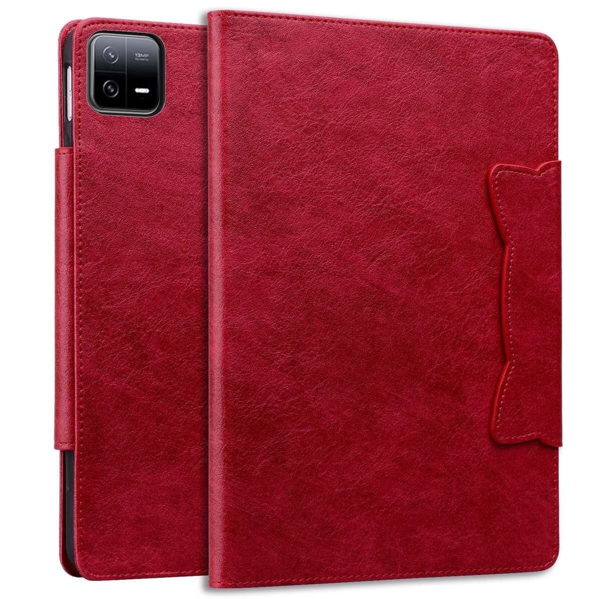 For Xiaomi Pad 8 / 8 Pro / 7 / 7 Pro Cat Buckle Leather Tablet Case(Red)