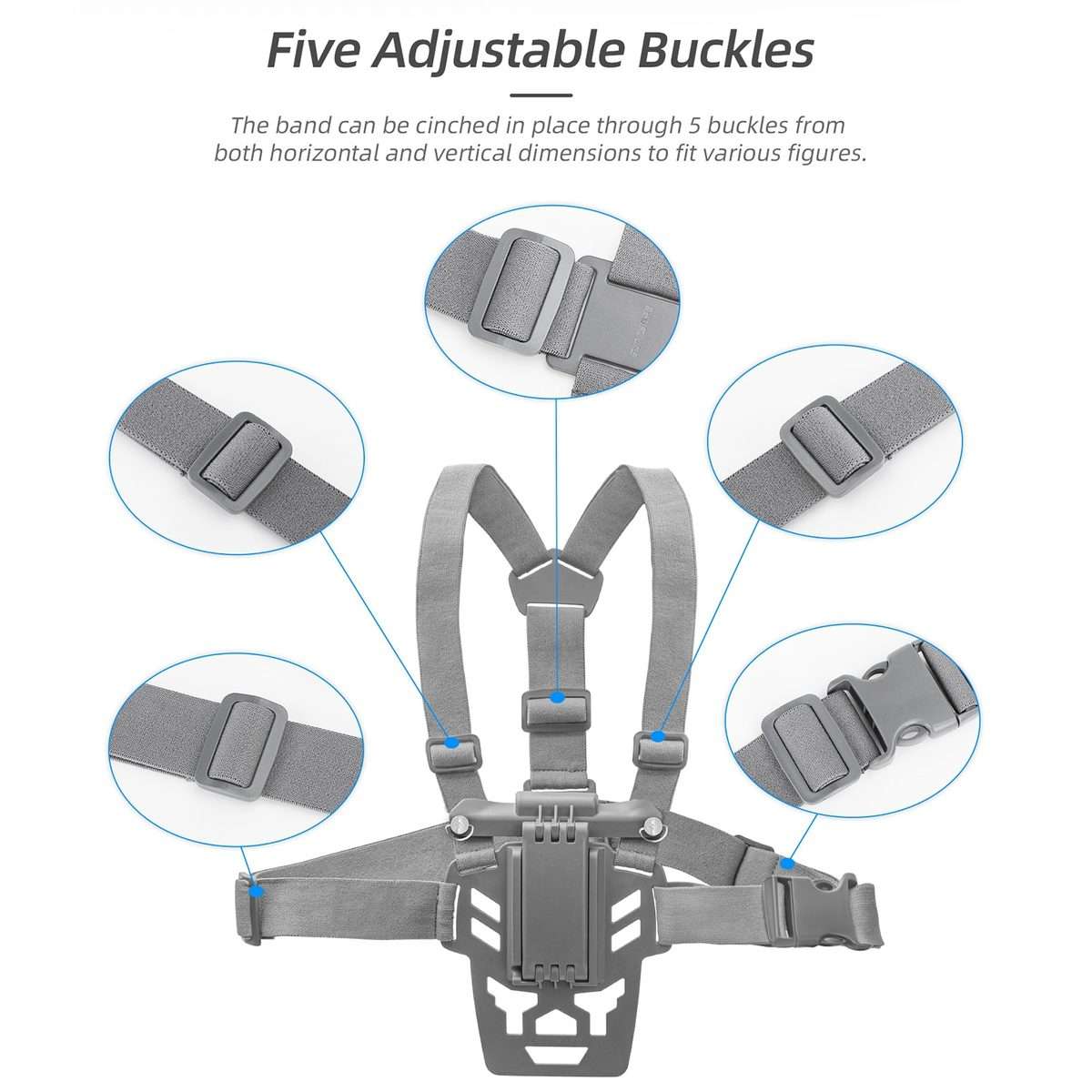 For DJI RC 2 / 1 Sunnylife Remote Control Waist Support Bracket Chest Strap(Grey)