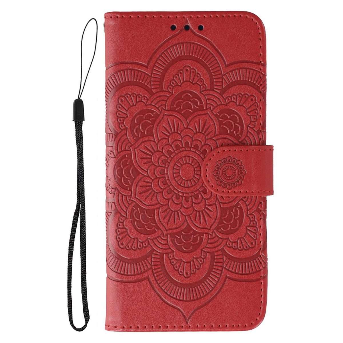 For Xiaomi 15 Pro Sun Mandala Embossing Pattern Phone Leather Case(Red)