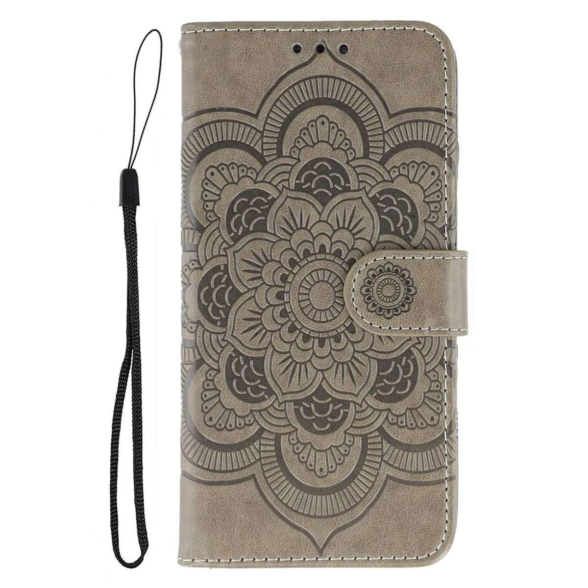 For Xiaomi 15 Pro Sun Mandala Embossing Pattern Phone Leather Case(Grey)