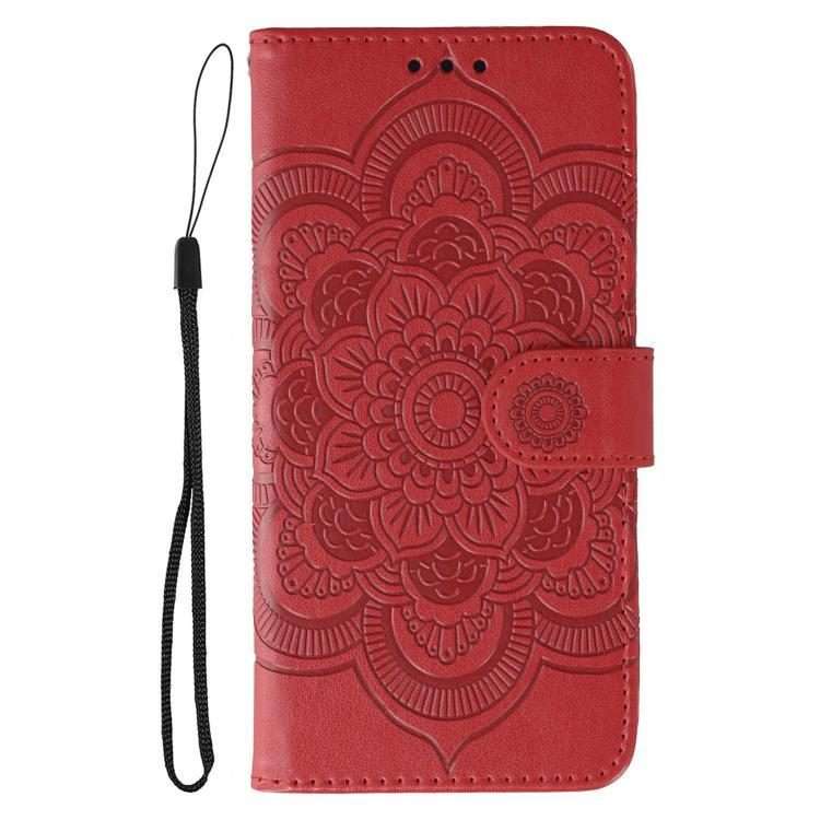 For Xiaomi 17 Pro Sun Mandala Embossing Pattern Phone Leather Case(Red)