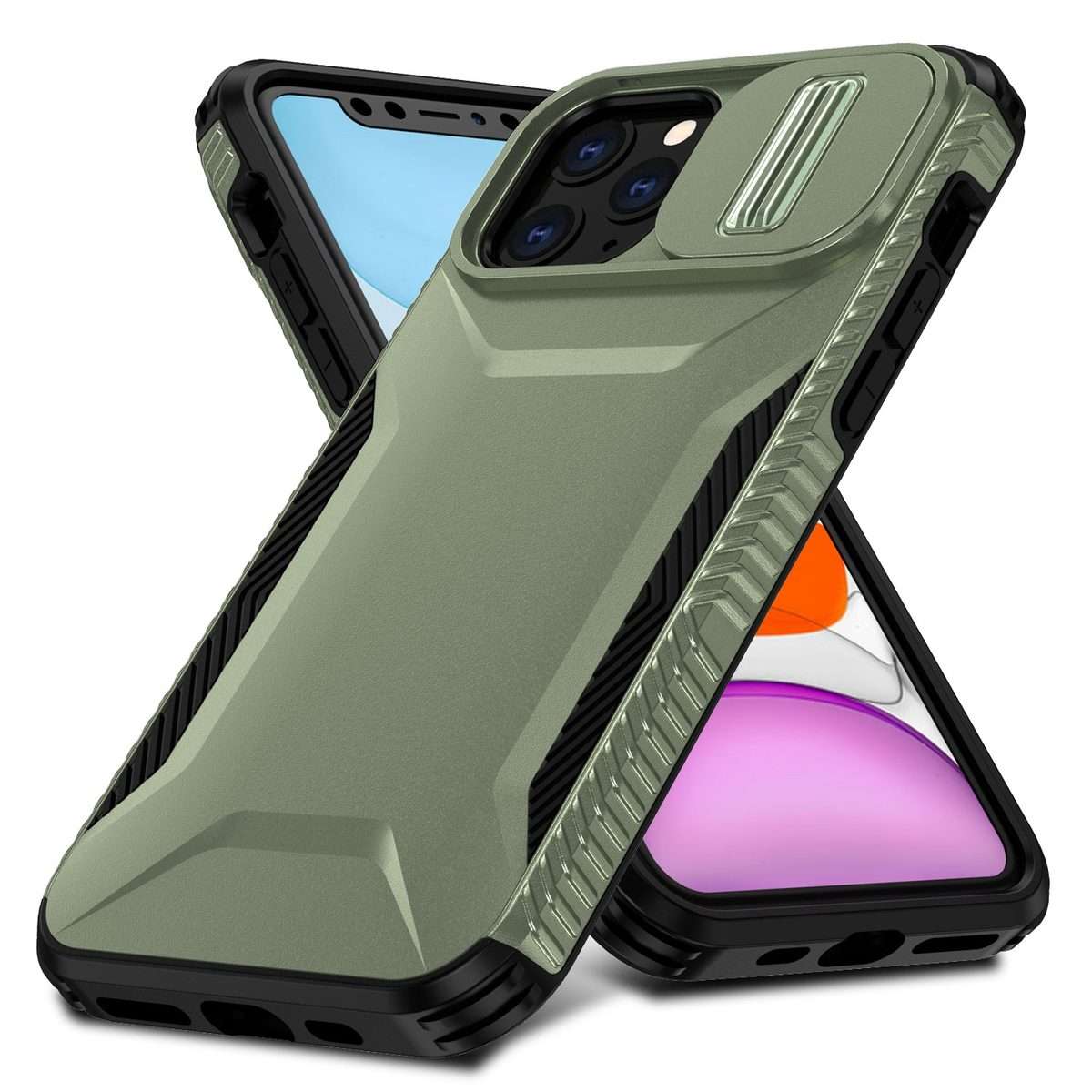 For iPhone 11 Pro Sliding Camshield Phone Case(Alpine Green)