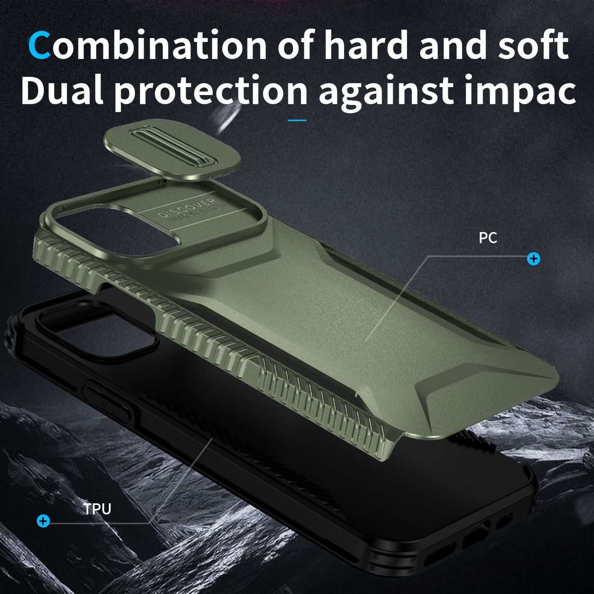 For iPhone 11 Pro Sliding Camshield Phone Case(Alpine Green)
