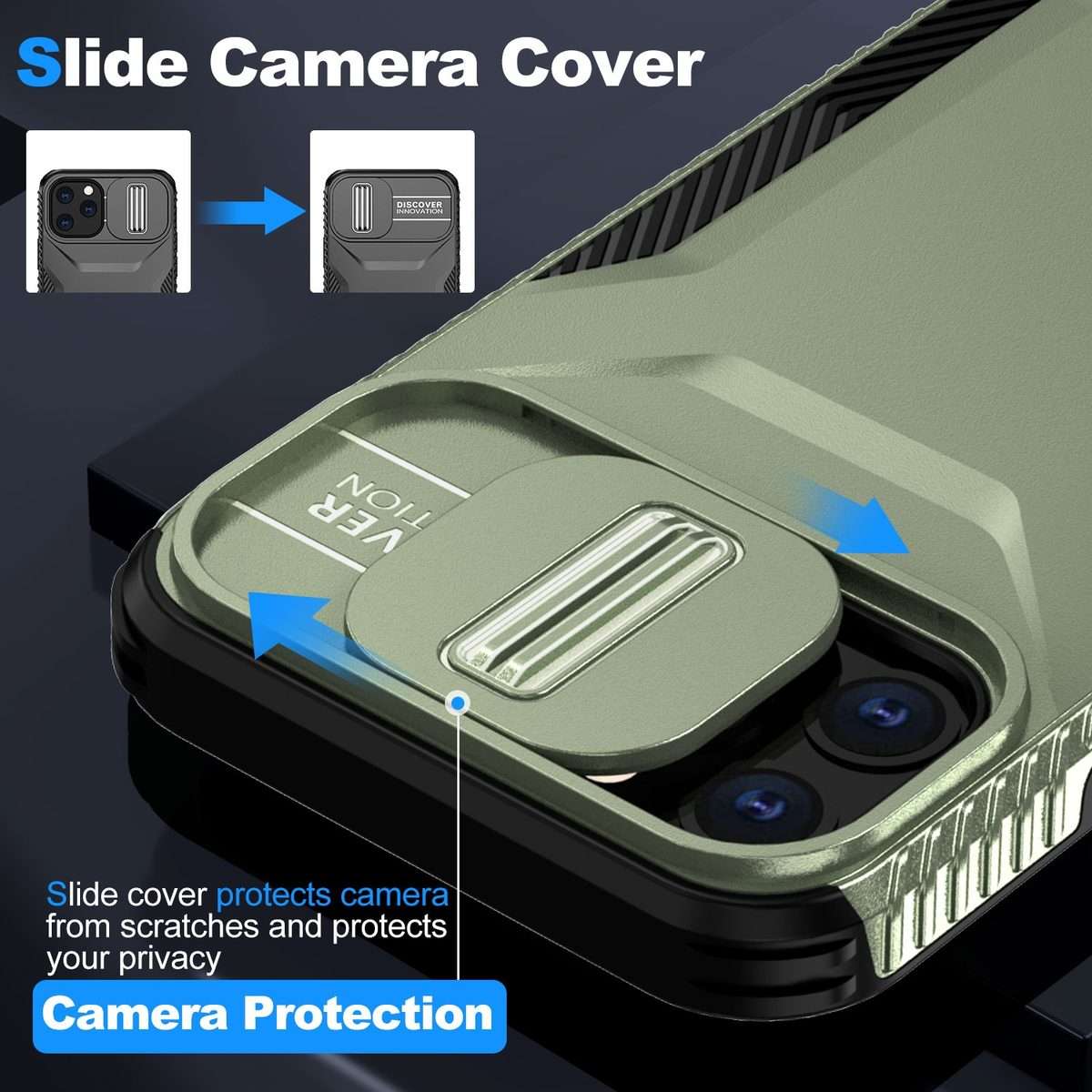 For iPhone 11 Pro Sliding Camshield Phone Case(Alpine Green)