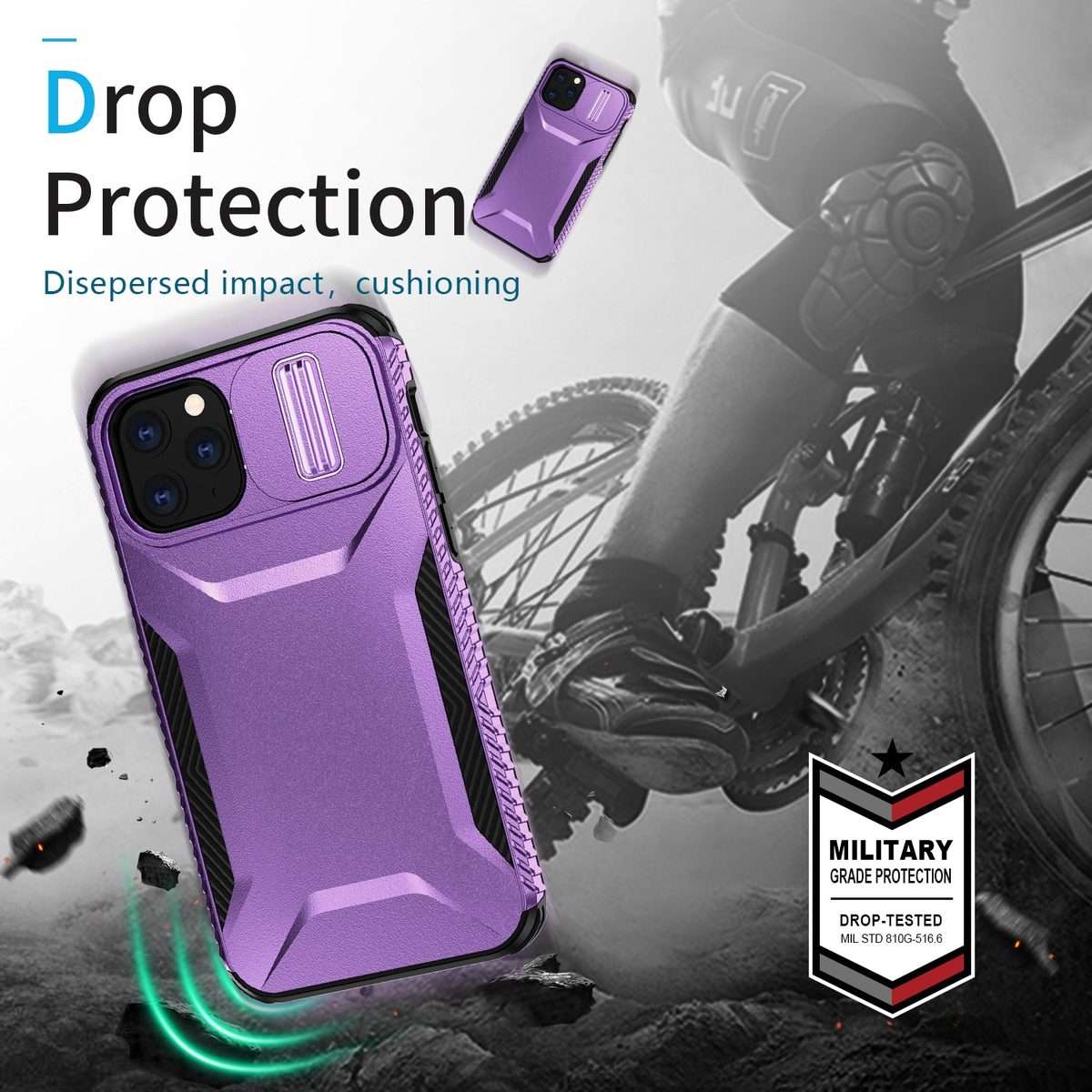 For iPhone 11 Pro Sliding Camshield Phone Case(Purple)