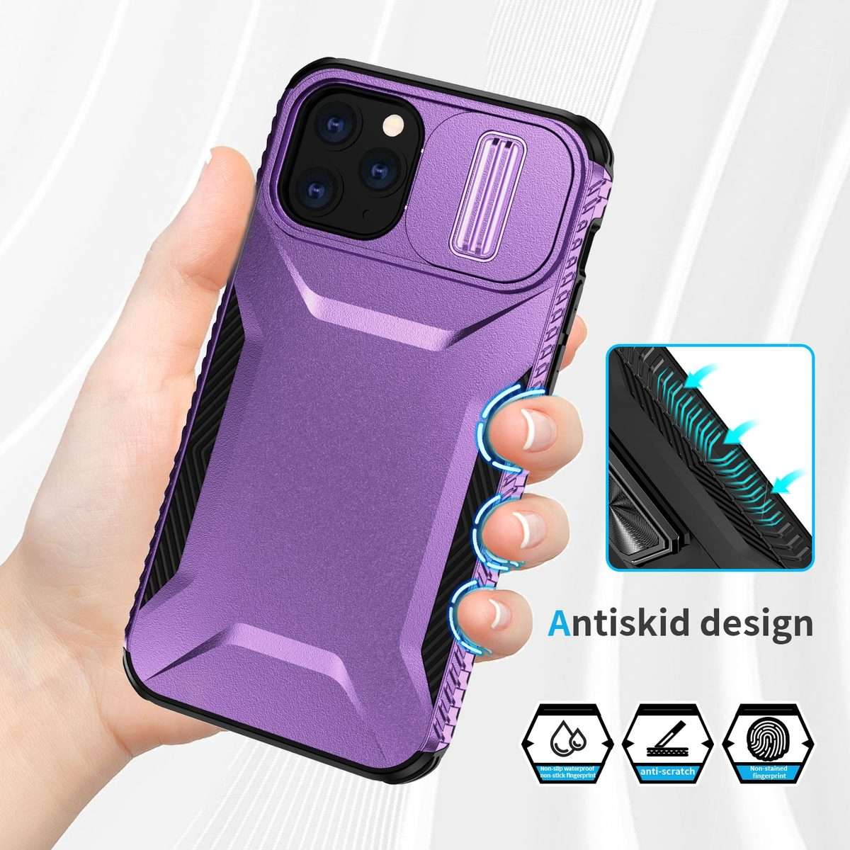 For iPhone 11 Pro Sliding Camshield Phone Case(Purple)