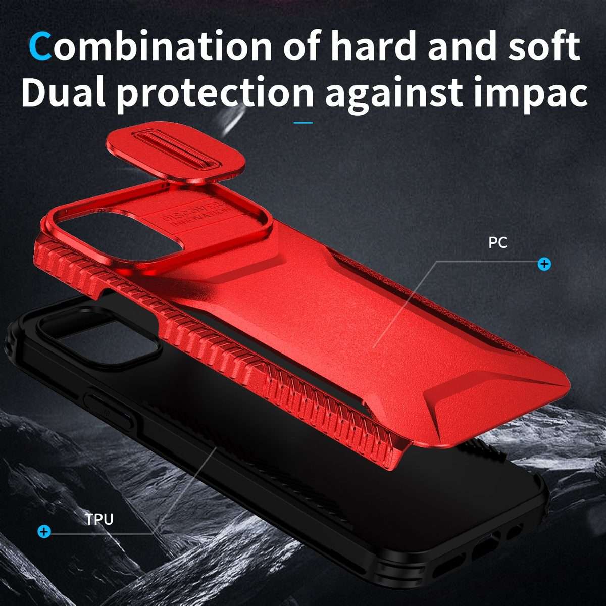 For iPhone 11 Pro Max Sliding Camshield Phone Case(Red)