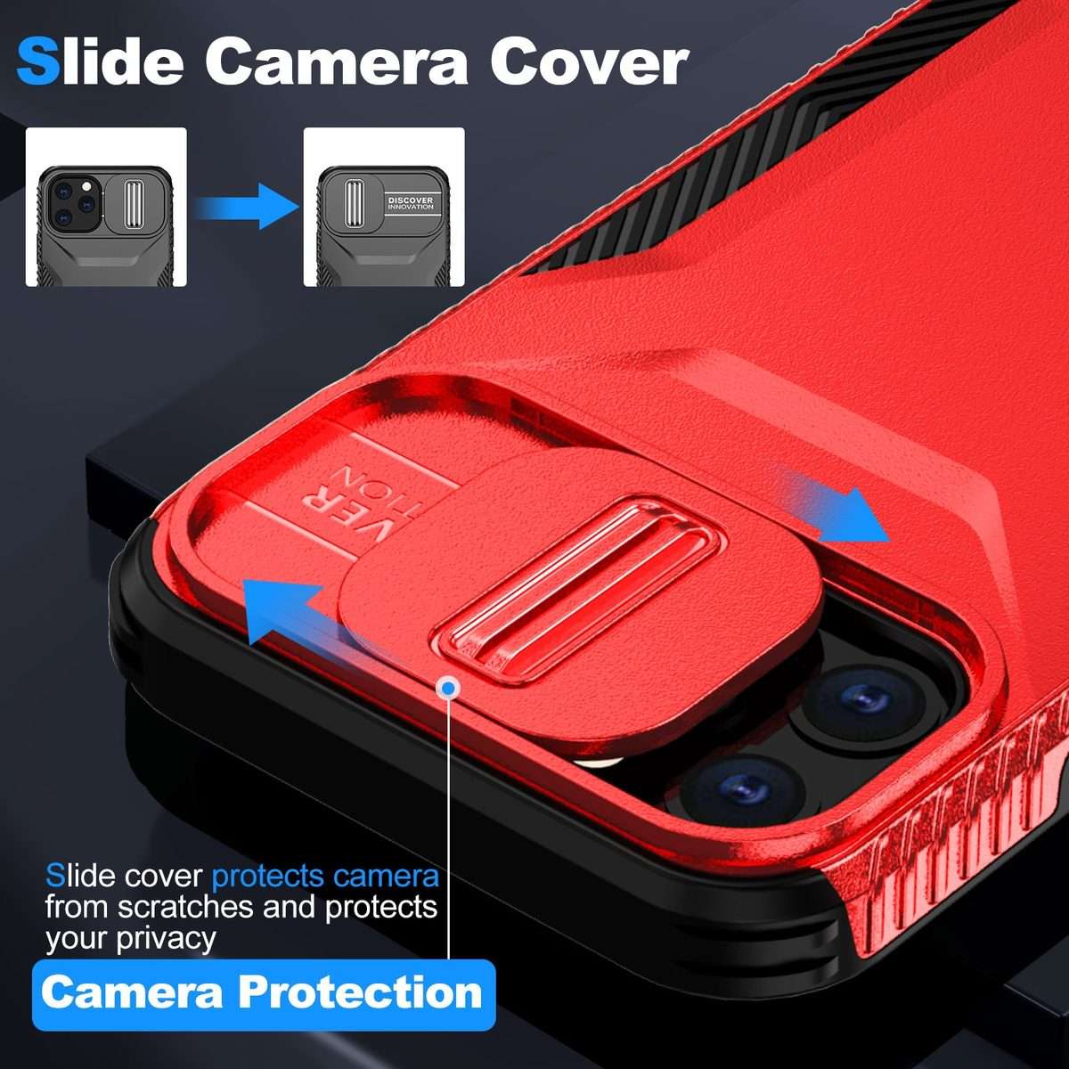 For iPhone 11 Pro Max Sliding Camshield Phone Case(Red)