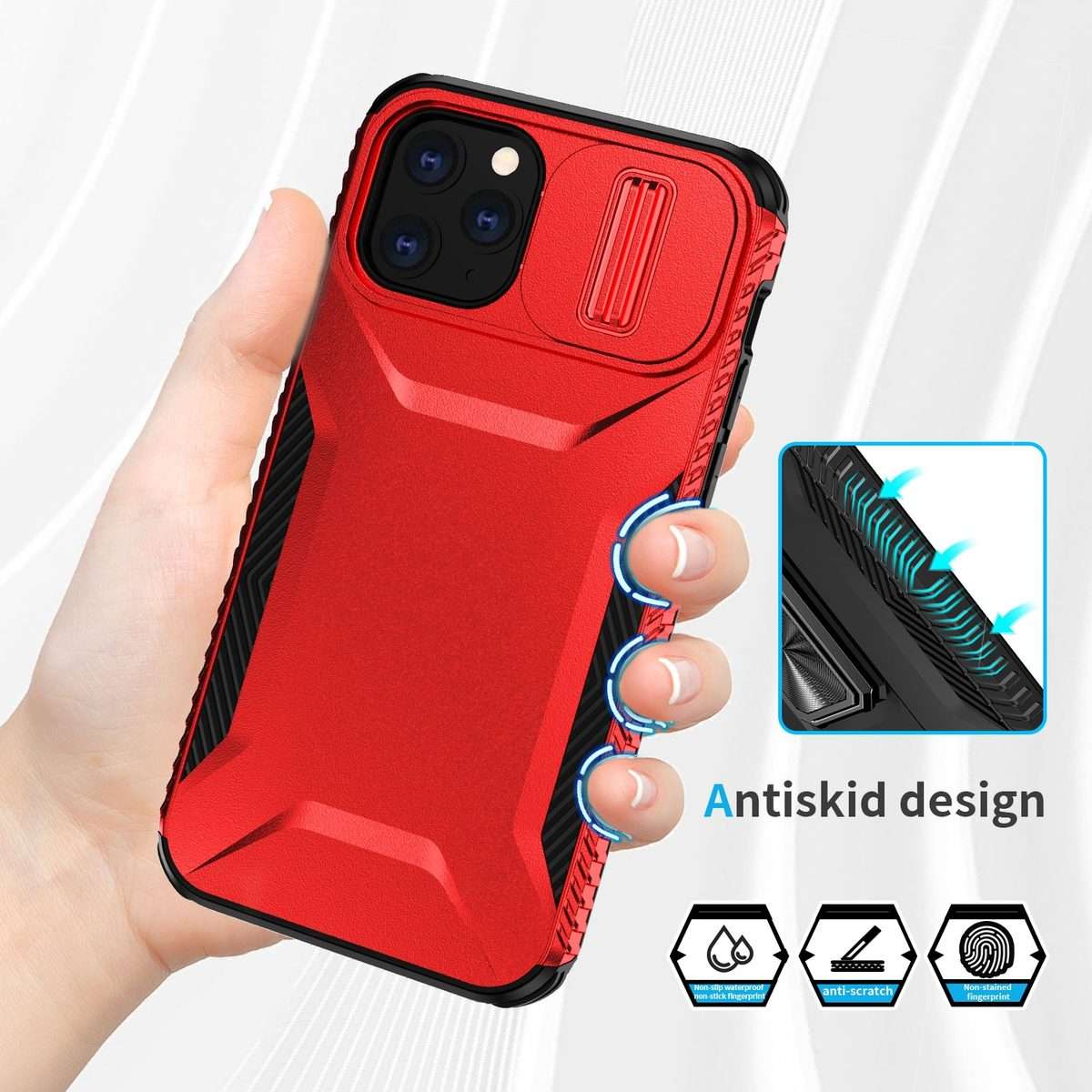For iPhone 11 Pro Max Sliding Camshield Phone Case(Red)