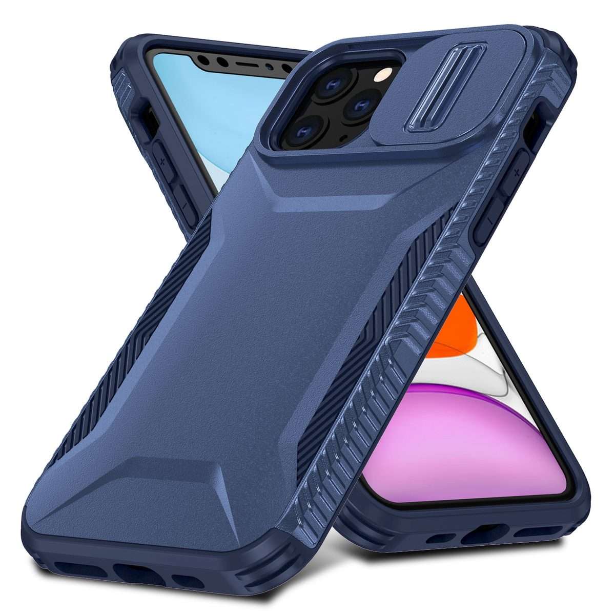 For iPhone 11 Pro Max Sliding Camshield Phone Case(Blue)