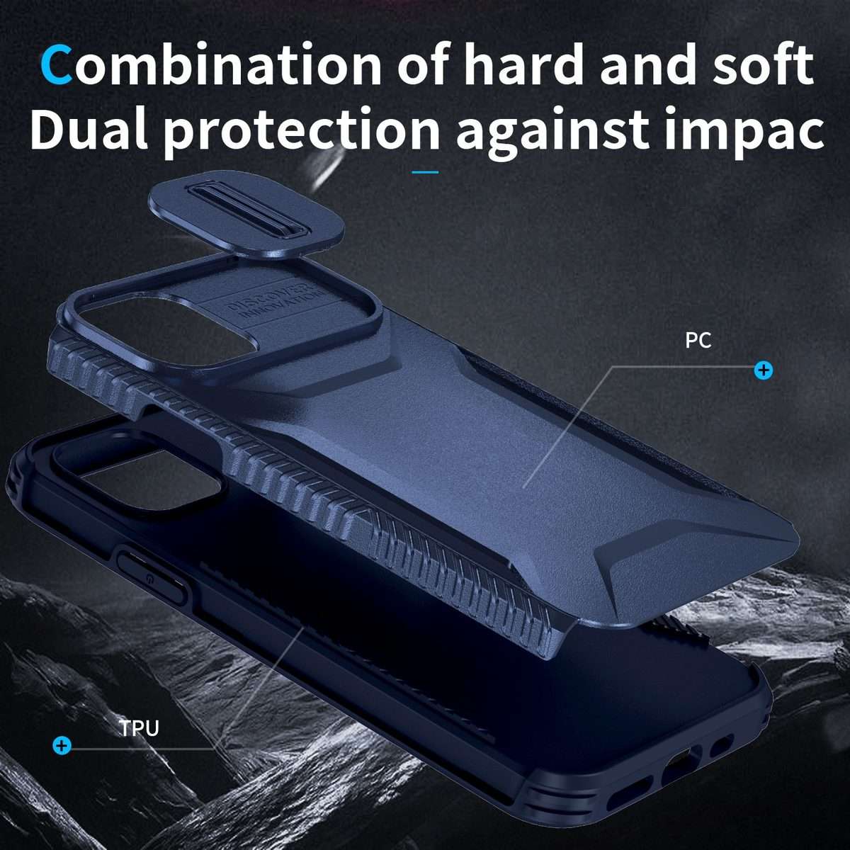 For iPhone 11 Pro Max Sliding Camshield Phone Case(Blue)