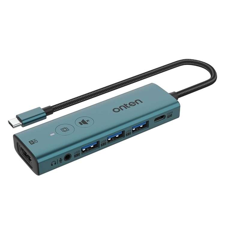 Onten UC123+ USB-C / Type-C to HDTV Multi-function HUB Docking Station with Button, Le ... (Green)