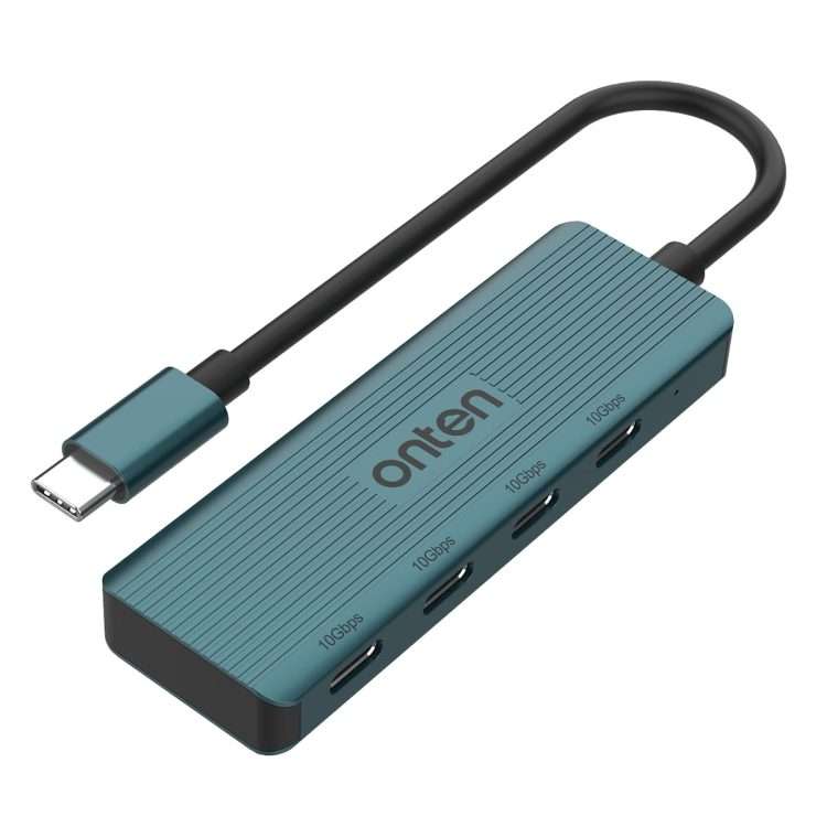 Onten UC620 10Gbps USB-C / Type-C to USB 3.2 Gen2 4 in 1 Multi-function HUB Docking St ... (Green)