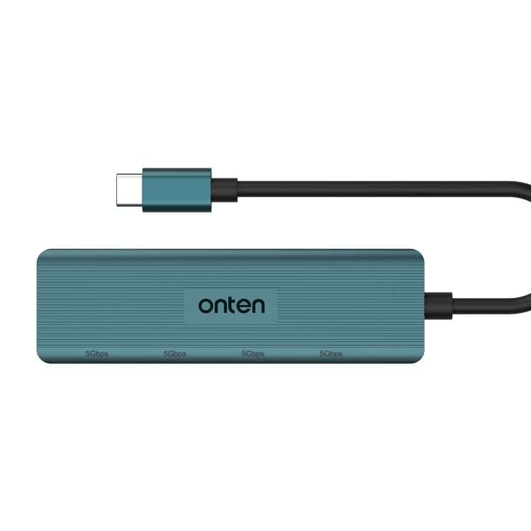 Onten UC621 5Gbps USB-C / Type-C to USB 3.2 Gen1 4 in 1 Multi-function HUB Docking Sta ... (Green)