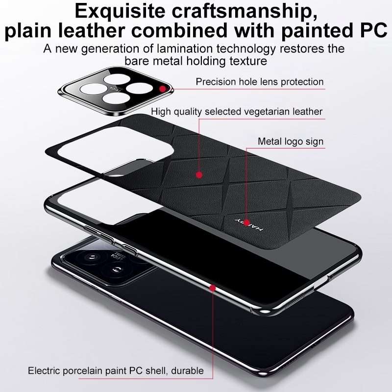 For Xiaomi 14 Pro Plain Leather PC Phone Case(Green)