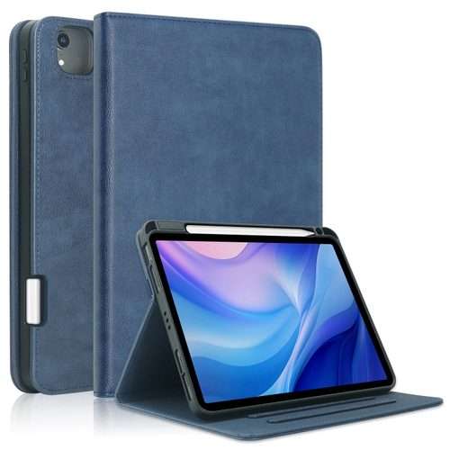 For iPad Air 11 2026 / 2025 / 2024 Front Stand Smart TPU Leather Tablet Case(Dark Blue)