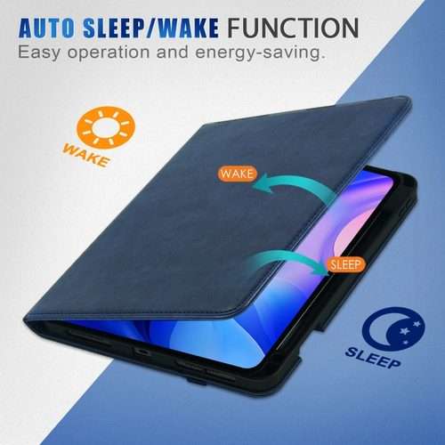 For iPad Air 11 2026 / 2025 / 2024 Front Stand Smart TPU Leather Tablet Case(Dark Blue)