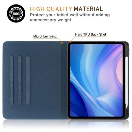 For iPad Air 11 2026 / 2025 / 2024 Front Stand Smart TPU Leather Tablet Case(Dark Blue)