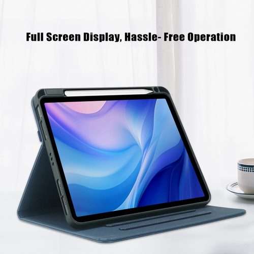For iPad Air 11 2026 / 2025 / 2024 Front Stand Smart TPU Leather Tablet Case(Dark Blue)