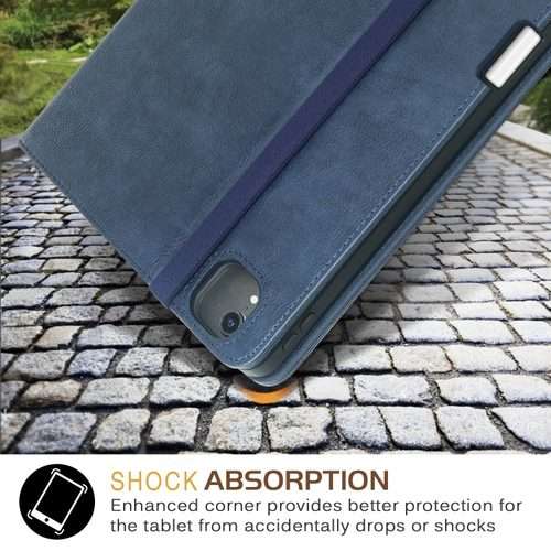 For iPad Air 11 2026 / 2025 / 2024 Front Stand Smart TPU Leather Tablet Case(Dark Blue)