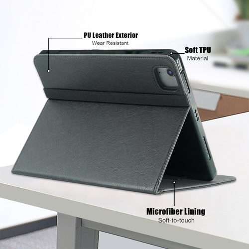 For iPad Air 13 2026 / 2025 / 2024 Front Stand Smart TPU Leather Tablet Case(Black)
