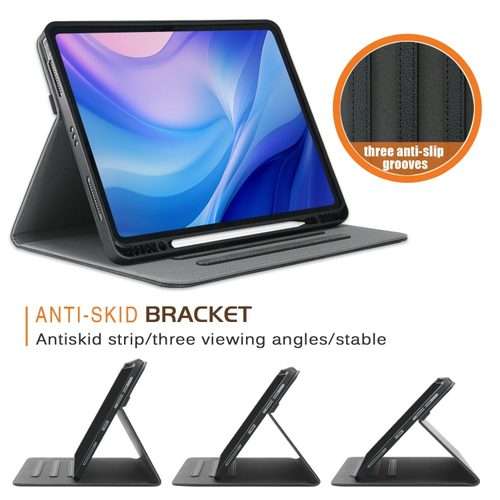 For iPad Air 13 2026 / 2025 / 2024 Front Stand Smart TPU Leather Tablet Case(Black)