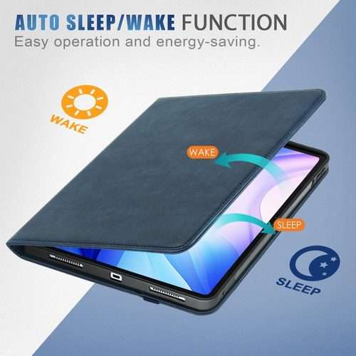 For iPad Air 13 2026 / 2025 / 2024 Front Stand Smart TPU Leather Tablet Case(Dark Blue)