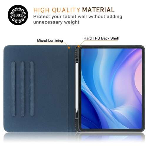 For iPad Air 13 2026 / 2025 / 2024 Front Stand Smart TPU Leather Tablet Case(Dark Blue)