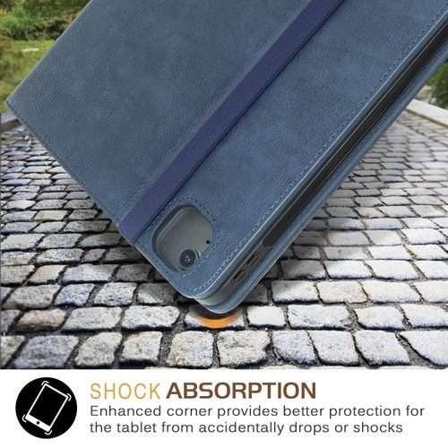 For iPad Air 13 2026 / 2025 / 2024 Front Stand Smart TPU Leather Tablet Case(Dark Blue)